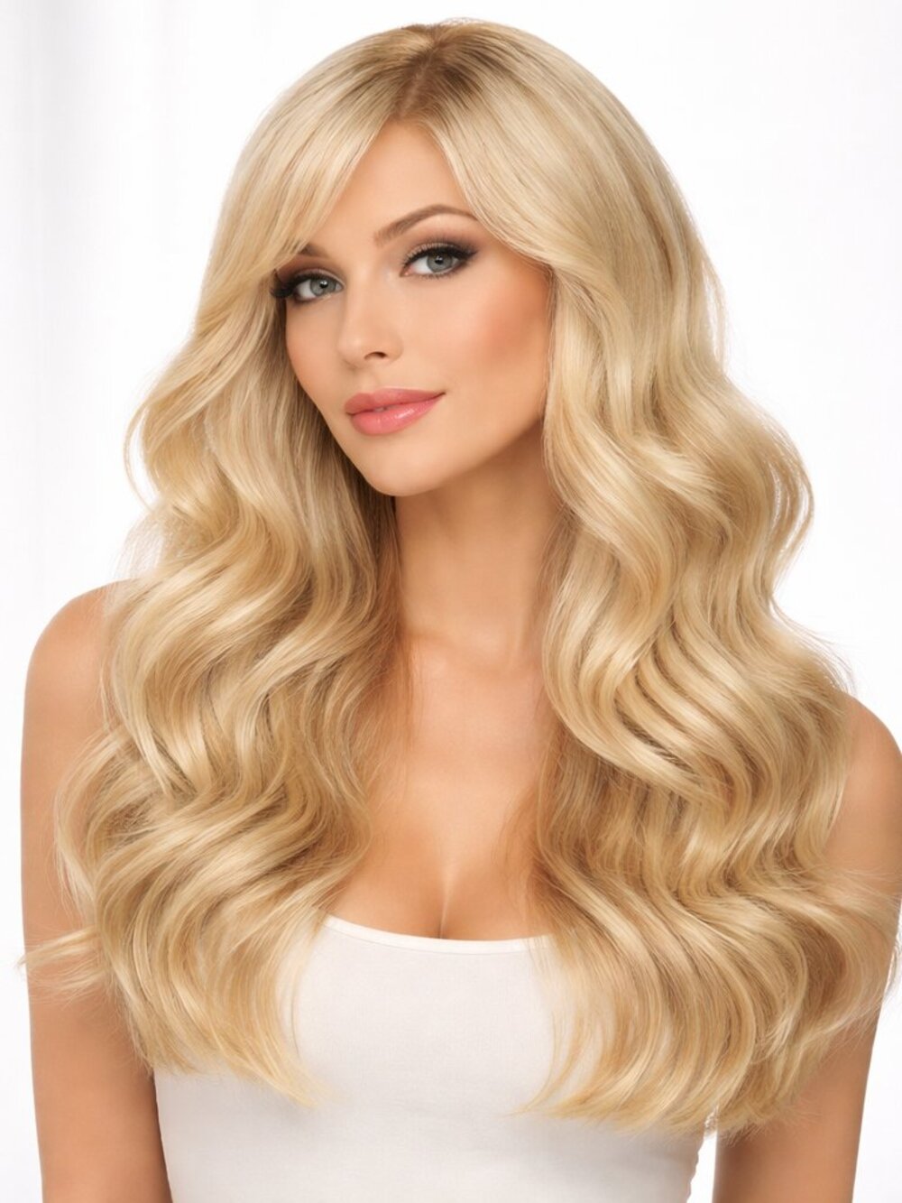 Long Blonde Wig Body Wave Synthetic Hair Wig for Women Heat Resistant Natural